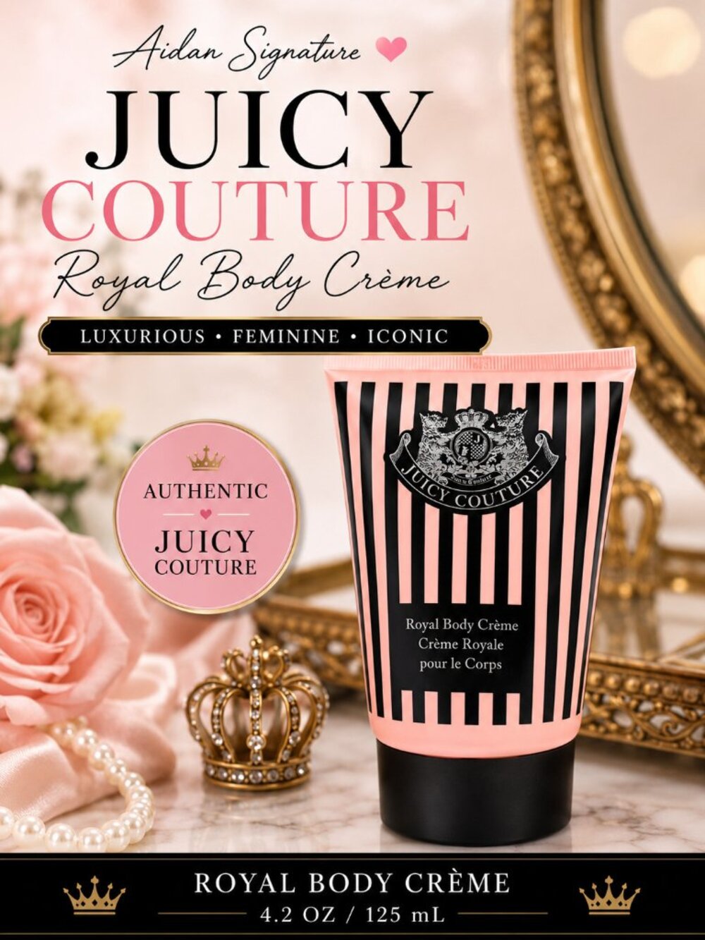 Juicy Couture Royal Body Crème 4.2 oz 125 mL New Sealed Moisturizing Body Lotion
